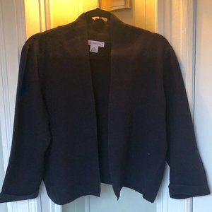 Women's Liz Claiborne Navy Blue Cardigan Cropped Sweater Sz XL
